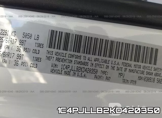 1C4PJLLB2KD420350 фото 9
