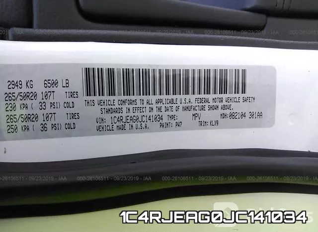 1C4RJEAG0JC141034 фото 10