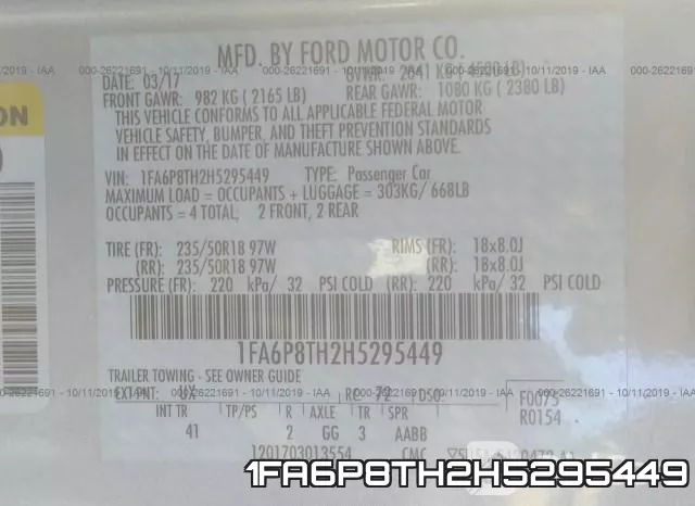 1FA6P8TH2H5295449 фото 10