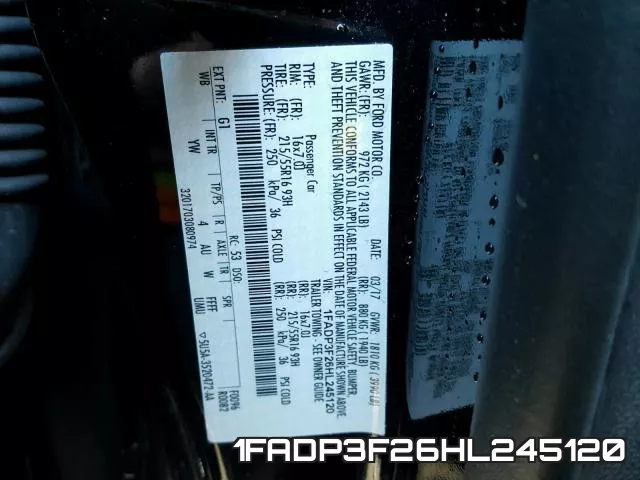 1FADP3F26HL245120 фото 2