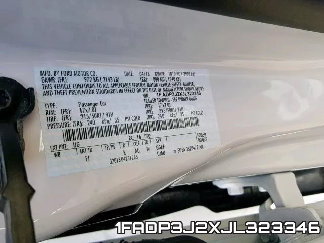 1FADP3J2XJL323346 фото 2