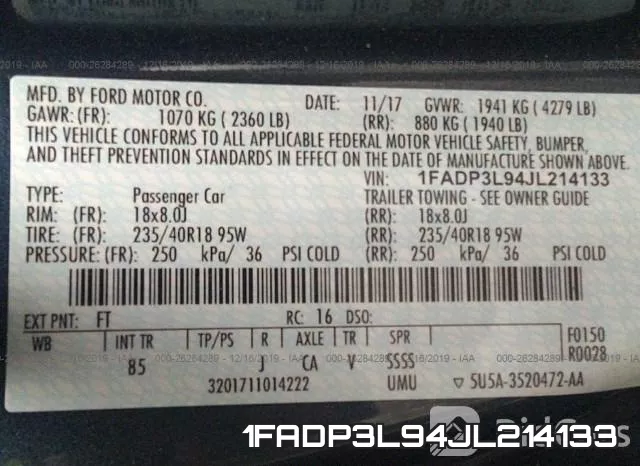 1FADP3L94JL214133 фото 10