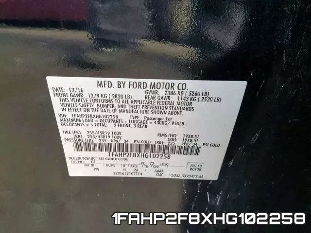1FAHP2F8XHG102258 фото 2