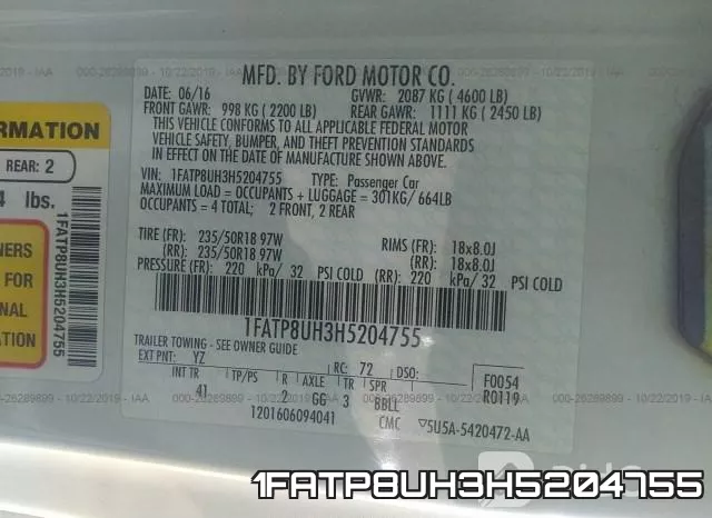 1FATP8UH3H5204755 фото 10