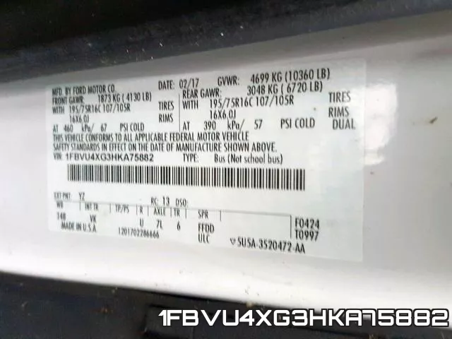 1FBVU4XG3HKA75882 фото 2