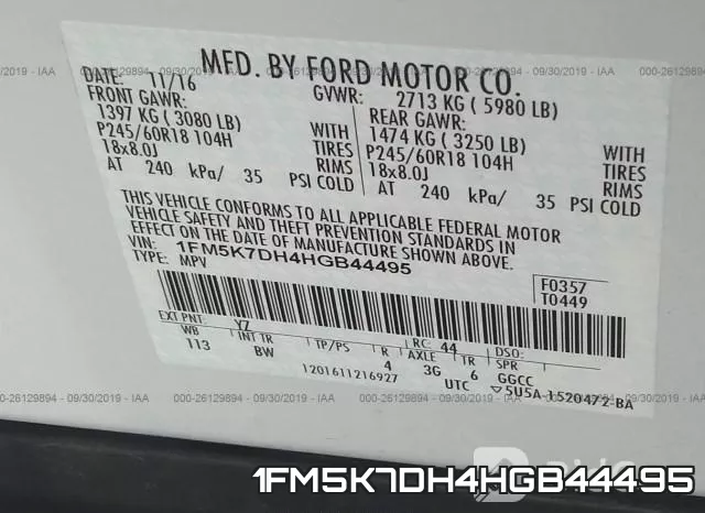 1FM5K7DH4HGB44495 фото 10