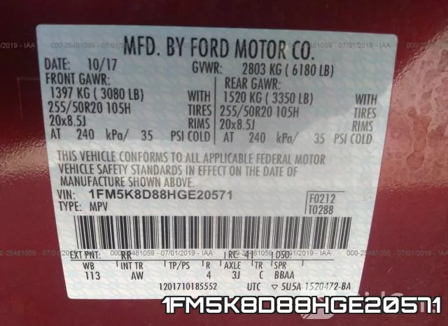 1FM5K8D88HGE20571 фото 10