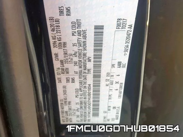 1FMCU0GD7HUB01854 фото 2