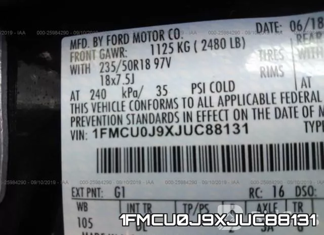1FMCU0J9XJUC88131 фото 10