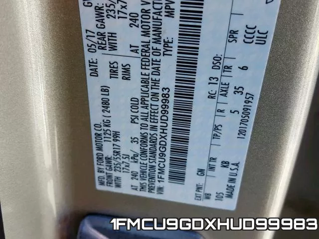 1FMCU9GDXHUD99983 фото 2