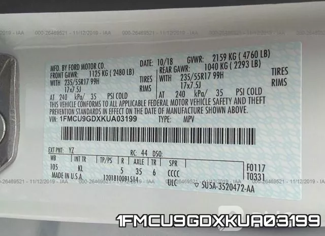 1FMCU9GDXKUA03199 фото 10