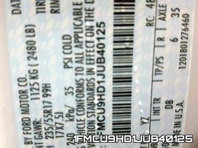 1FMCU9HD1JUB40125 фото 2