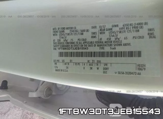 1FT8W3DT3JEB15543 фото 10
