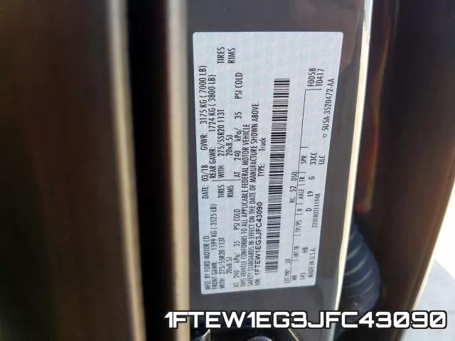 1FTEW1EG3JFC43090 фото 2