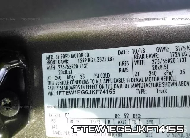 1FTEW1EG6JKF74155 фото 10