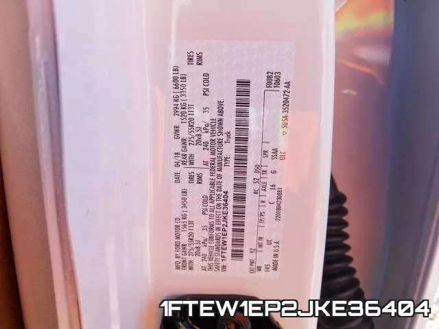 1FTEW1EP2JKE36404 фото 2