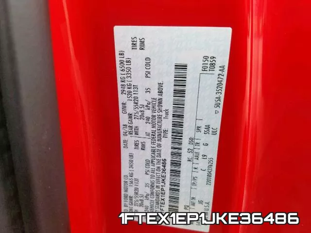 1FTEX1EP1JKE36486 фото 2