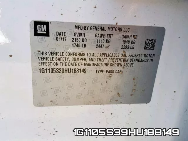 1G1105S39HU188149 фото 2