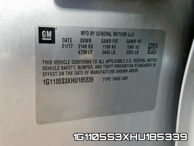 1G1105S3XHU185339 фото 2