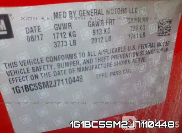 1G1BC5SM2J7110448 фото 9
