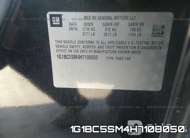 1G1BC5SM4H7108050 фото 10
