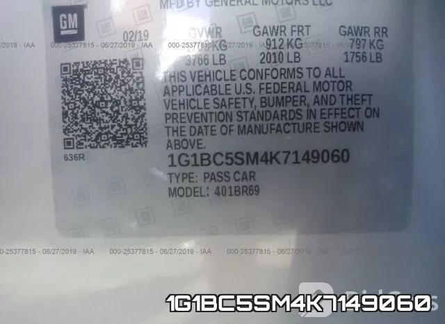 1G1BC5SM4K7149060 фото 10