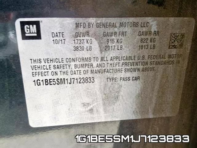 1G1BE5SM1J7123833 фото 2