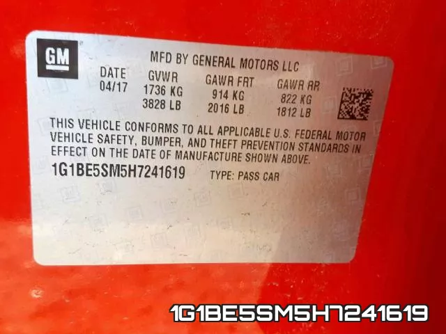 1G1BE5SM5H7241619 фото 2