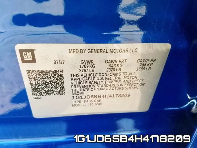 1G1JD6SB4H4178209 фото 2