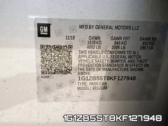 1G1ZB5ST8KF127948 фото 2