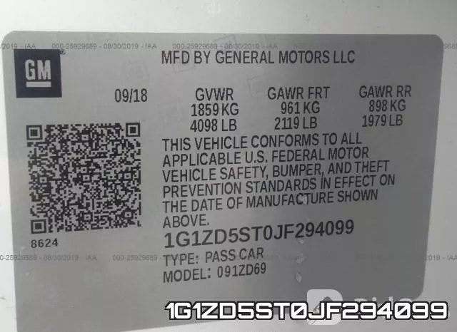 1G1ZD5ST0JF294099 фото 10