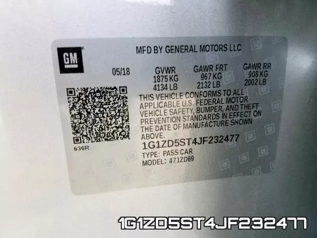 1G1ZD5ST4JF232477 фото 2