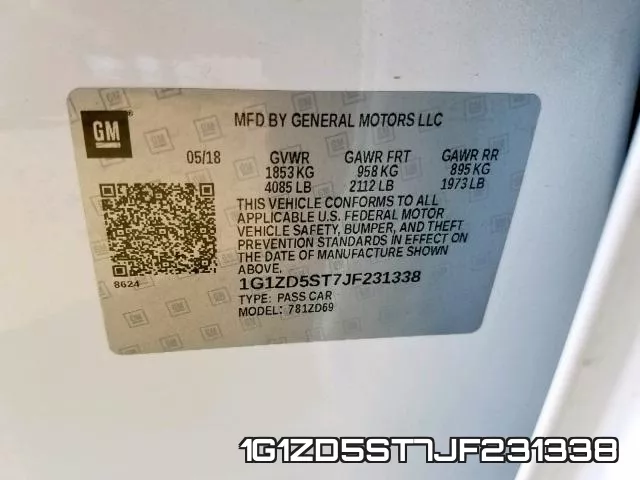 1G1ZD5ST7JF231338 фото 2