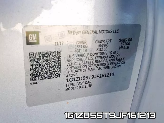 1G1ZD5ST9JF161213 фото 2