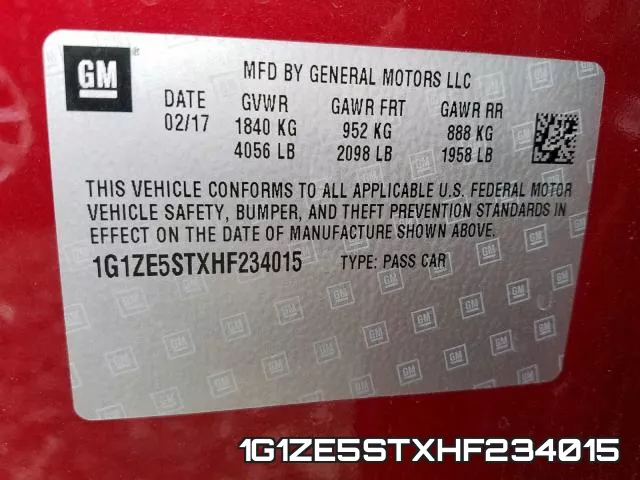 1G1ZE5STXHF234015 фото 2
