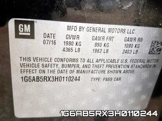 1G6AB5RX3H0110244 фото 2