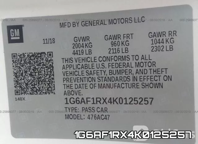 1G6AF1RX4K0125257 фото 10