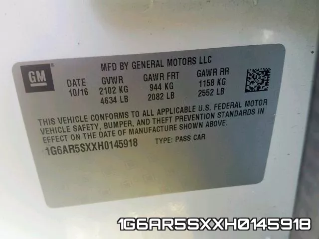 1G6AR5SXXH0145918 фото 2