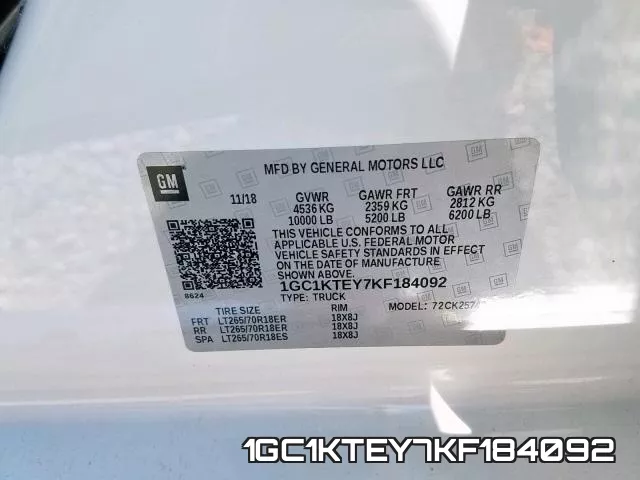 1GC1KTEY7KF184092 фото 2