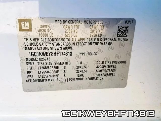 1GC1KWEY8HF174813 фото 2