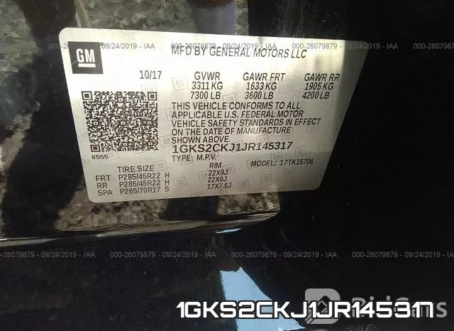 1GKS2CKJ1JR145317 фото 10