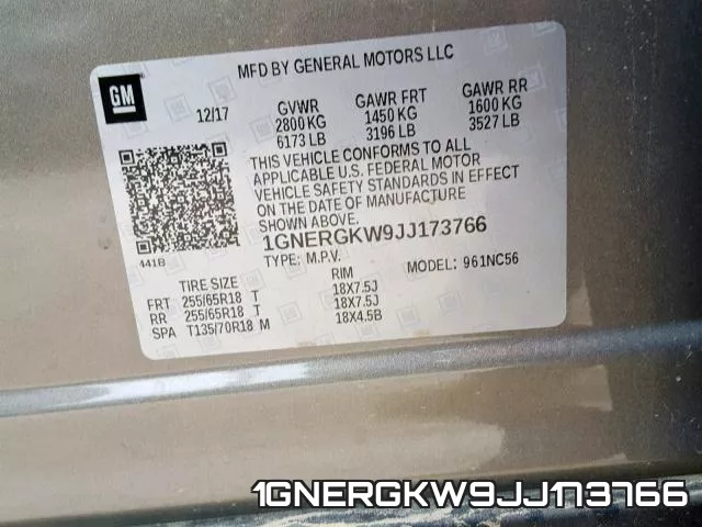 1GNERGKW9JJ173766 фото 2