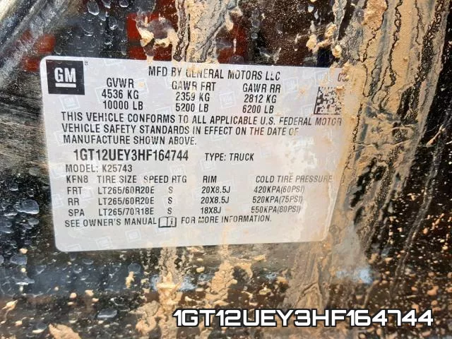 1GT12UEY3HF164744 фото 2