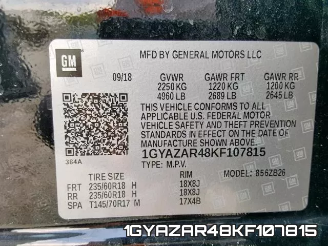 1GYAZAR48KF107815 фото 2