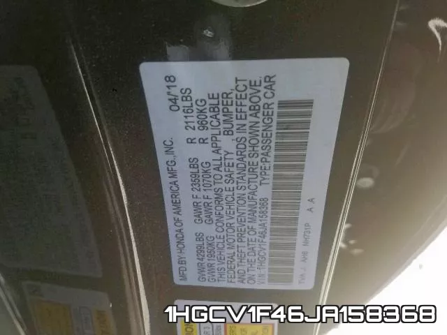 1HGCV1F46JA158368 фото 2