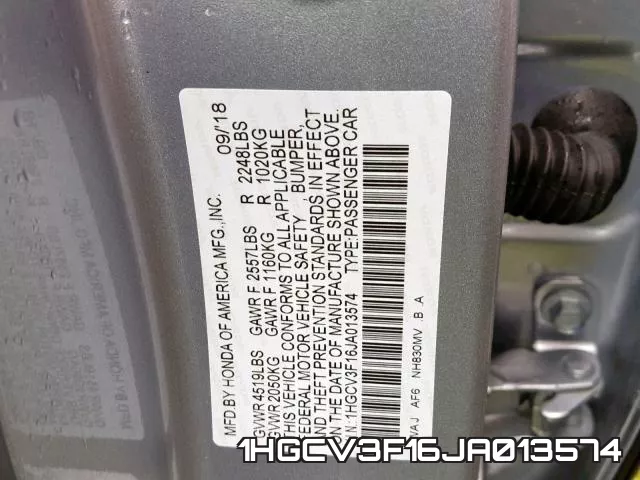 1HGCV3F16JA013574 фото 2