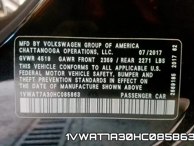 1VWAT7A30HC085863 фото 2