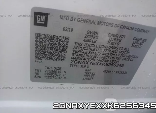 2GNAXYEXXK6256345 фото 10