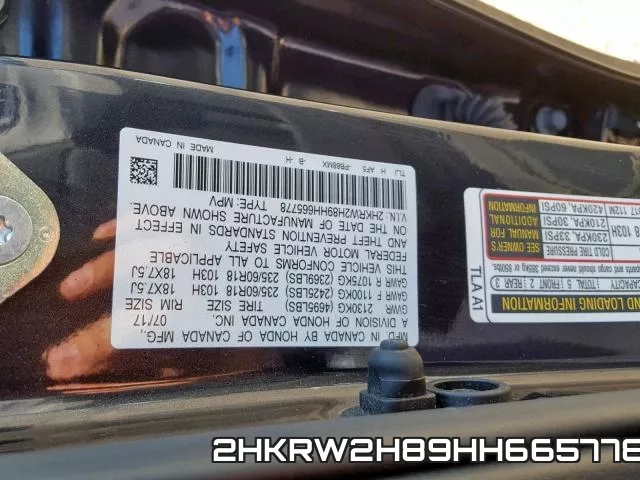 2HKRW2H89HH665778 фото 2