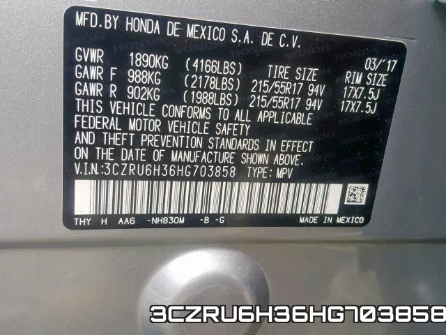 3CZRU6H36HG703858 фото 2